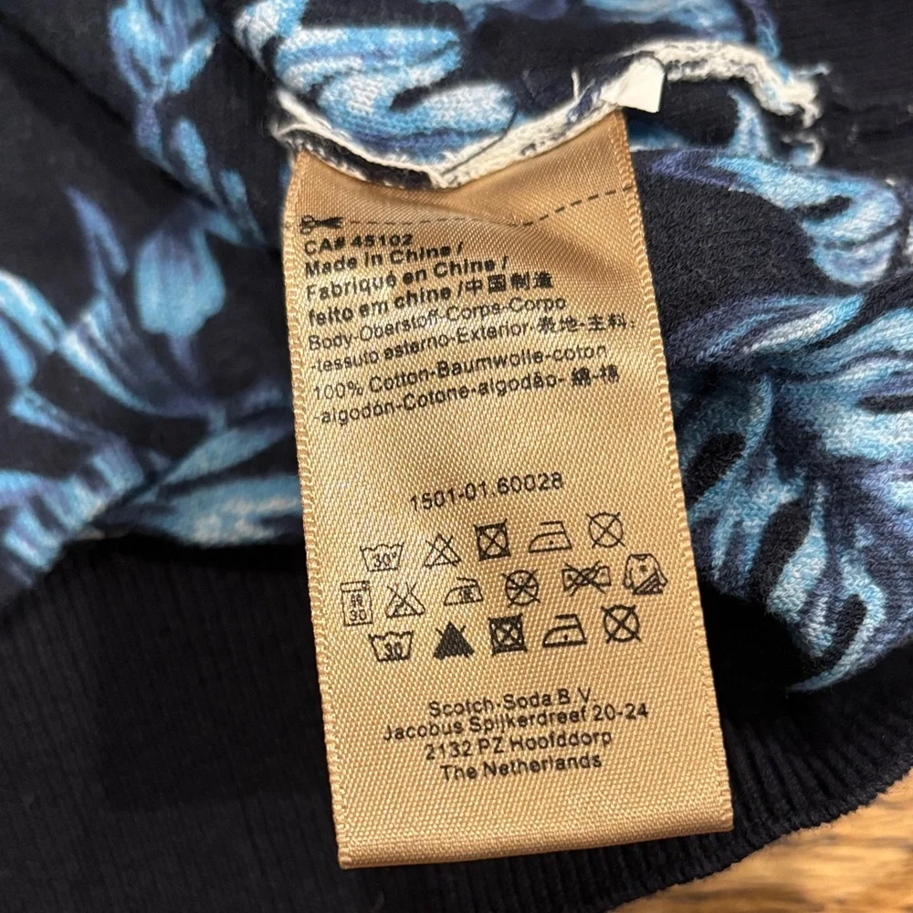 Scotch and Soda Aloha Collection Black and White Stripe Top XL